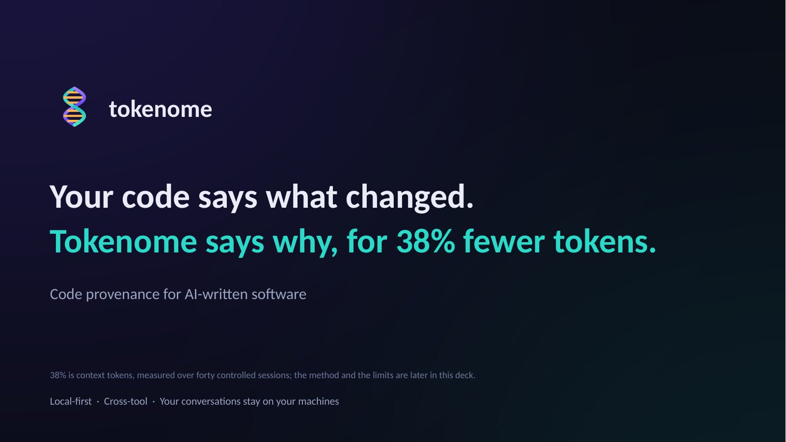 First slide of the Tokenome overview deck